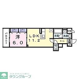 スカイノッツ北赤羽 1LDKの間取図画像