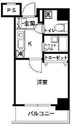 スカイコート板橋3 1Kの間取図画像