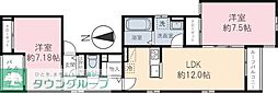 シュエット 2LDKの間取図画像