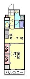 パトリス小豆沢 1DKの間取図画像