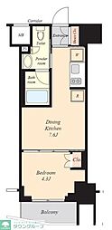 ルフォンリブレ赤羽 1DKの間取図画像