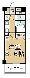 プリマベーラ王子 1Kの間取図画像