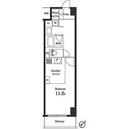 プライマル小石川 1Kの間取図画像