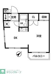 サカエ・ダイホープラザ大塚 1DKの間取図画像