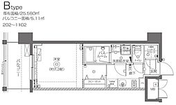 ZOOM王子神谷 1Kの間取図画像