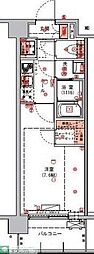 ハーモニーレジデンス東京アーバンスクエア#002 1Kの間取図画像
