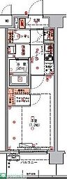 ハーモニーレジデンス東京アーバンスクエア#002 1Kの間取図画像