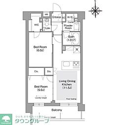 コンフォリア・リヴ文京護国寺 2LDKの間取図画像