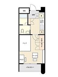 東京メトロ丸ノ内線 新大塚駅 徒歩10分の賃貸マンション 9階ワンルームの間取り