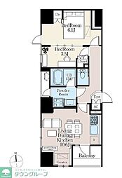 東京メトロ千代田線 町屋駅 徒歩8分の賃貸マンション 2階2LDKの間取り