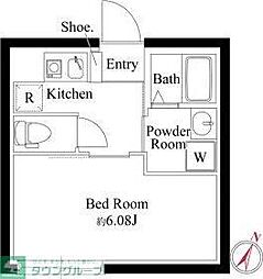 オプション坂下 3階1Kの間取り