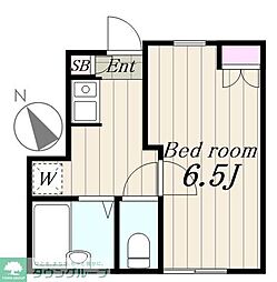 東武東上線 上板橋駅 徒歩10分の賃貸アパート 1階1Kの間取り