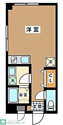 ラッピー興産ビル 2階ワンルームの間取り