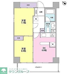 プロスペクト西巣鴨 2階2DKの間取り