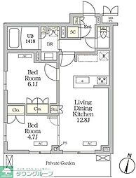 ミレーネ滝野川 2LDKの間取図画像