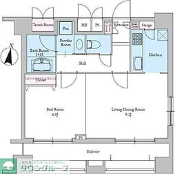 レジディア文京音羽2 1LDKの間取図画像