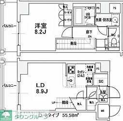 エスティメゾン王子 1LDKの間取図画像