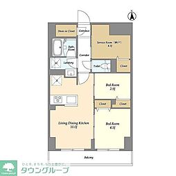 ドゥーエ尾久 2SLDKの間取図画像