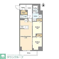 ドゥーエ尾久 2LDKの間取図画像