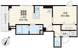 ラポールH&S 1LDKの間取図画像