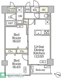 ORSUS志村坂上 2LDKの間取図画像