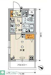 スカイコート文京大塚 1Kの間取図画像
