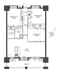 アンピール美しが丘2 3LDKの間取図画像