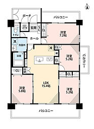 ロワールマンション二日市3 4LDKの間取図画像