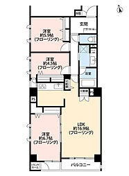 東急ドエルアルス桜坂 3LDKの間取図画像