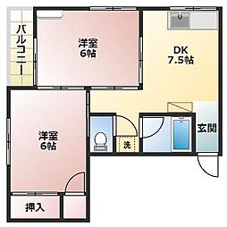 ちばコーポ 2DKの間取図画像