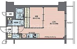 プレジオ西新井 15階1LDKの間取り