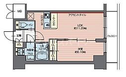 プレジオ西新井 14階1LDKの間取り