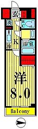 ユリカロゼ西新井 1階1Kの間取り
