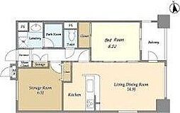 レクセルマンション上野松が谷 6階1SLDKの間取り