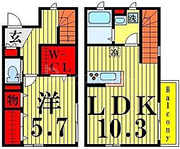 カーサ　コベノルテ 2階1LDKの間取り
