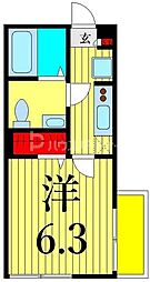 エクセラン西尾久East 4階1Kの間取り