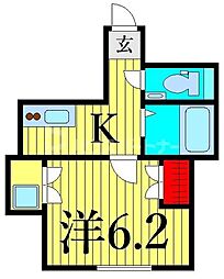 FAIR町屋II 1階1Kの間取り