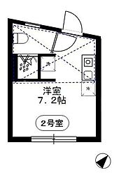 IL ROSSO町屋 2階ワンルームの間取り