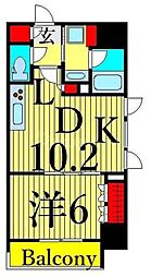 HF上野入谷レジデンス 9階1LDKの間取り