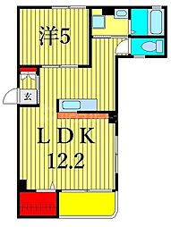 ソフィアK 3階1LDKの間取り