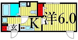 レピュア町屋レジデンス2 1Kの間取図画像