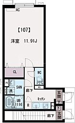 日暮里舎人ライナー 江北駅 徒歩14分の賃貸マンション 1階1Kの間取り