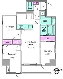 ドゥーエ日暮里3 3LDKの間取図画像