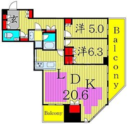間取図画像 2LDK