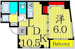イノイチマンション 1LDKの間取図画像
