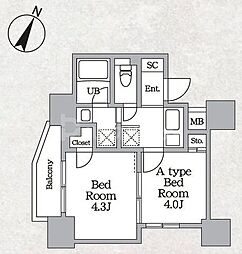 台東区日本堤2丁目マンション 2Kの間取図画像