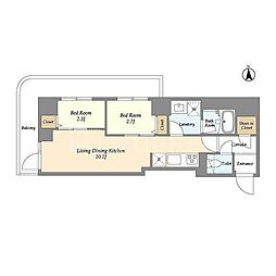 ドゥーエ尾久 2LDKの間取図画像