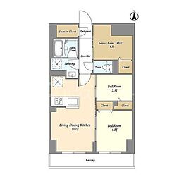 ドゥーエ尾久 2SLDKの間取図画像