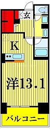 ロイヤルパーリスリバーサイド 1Kの間取図画像