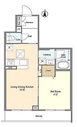 リブラ北千住 1LDKの間取図画像